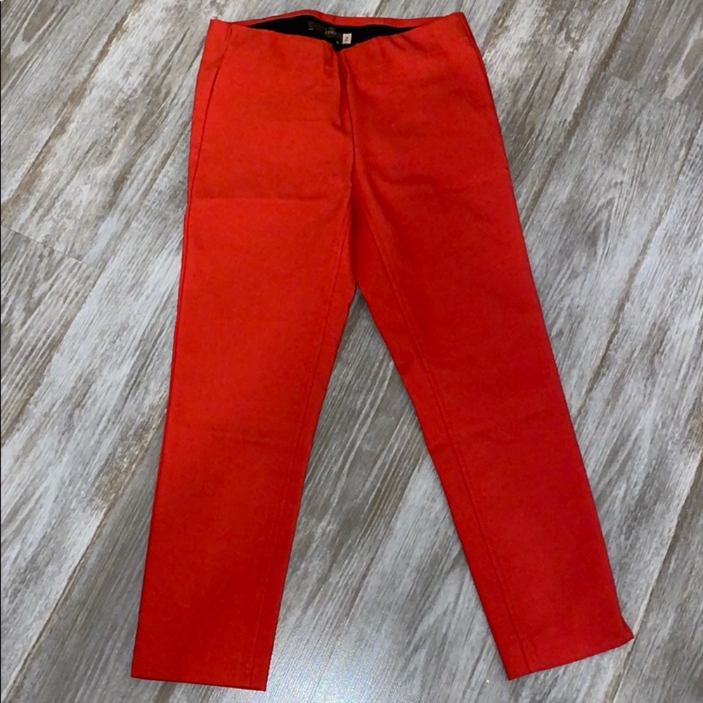 red skinny dress pants